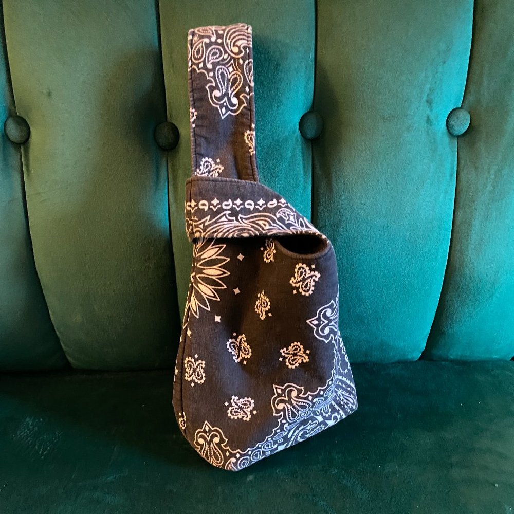 Yaito Paisley Knot Bag Black Paisley **Discontinue
